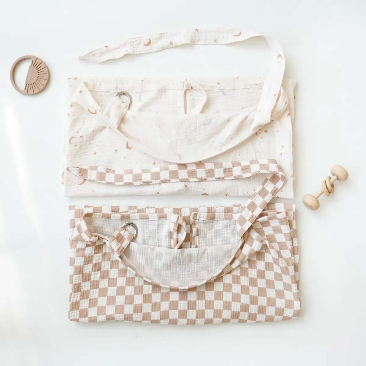 Konssy 2-Pack Muslin Nursing Cover Up with Rigid Hoop | 100% Cotton, Breathable, Adjustable Fit - view 6