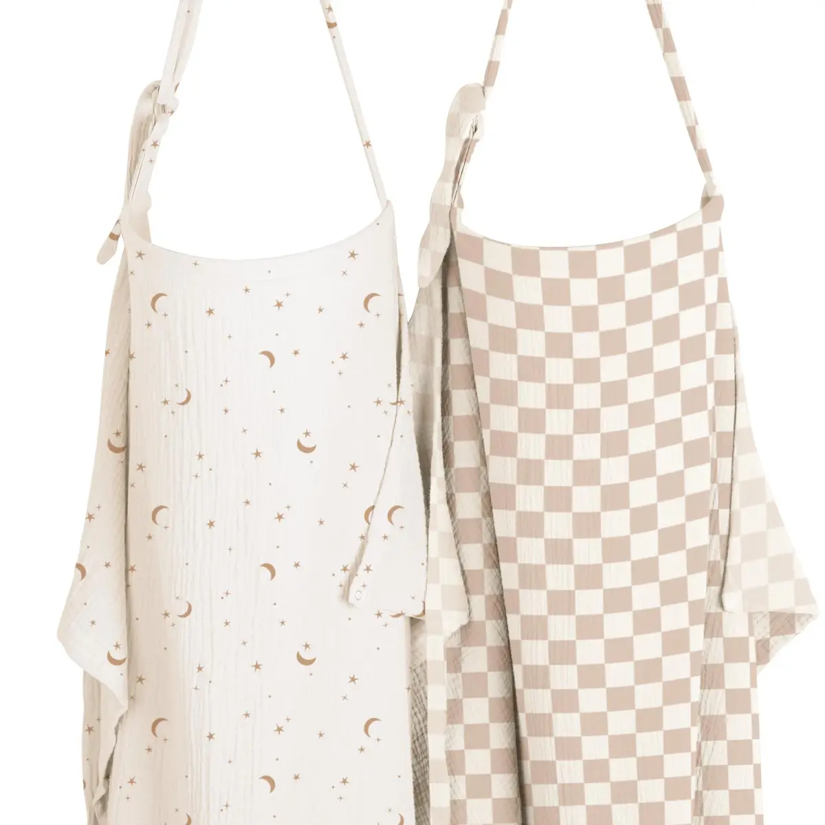 Konssy 2-Pack Muslin Nursing Cover Up with Rigid Hoop | 100% Cotton, Breathable, Adjustable Fit - main product image