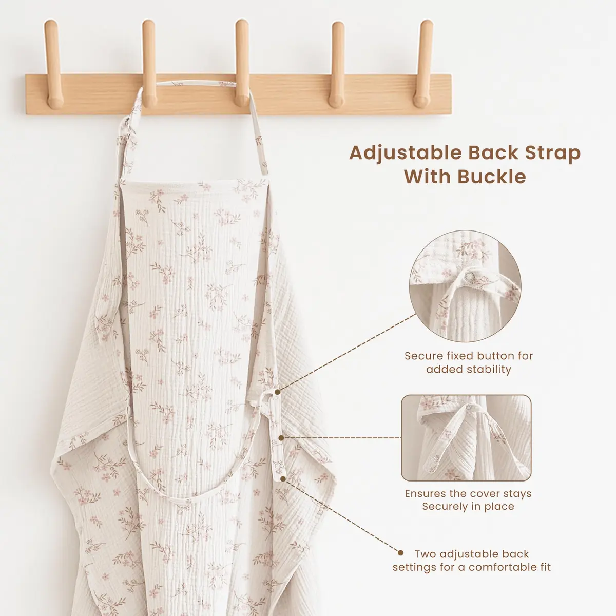 Konssy 2-Pack Muslin Nursing Cover Up with Rigid Hoop | 100% Cotton, Breathable, Adjustable Neck Band - view 4