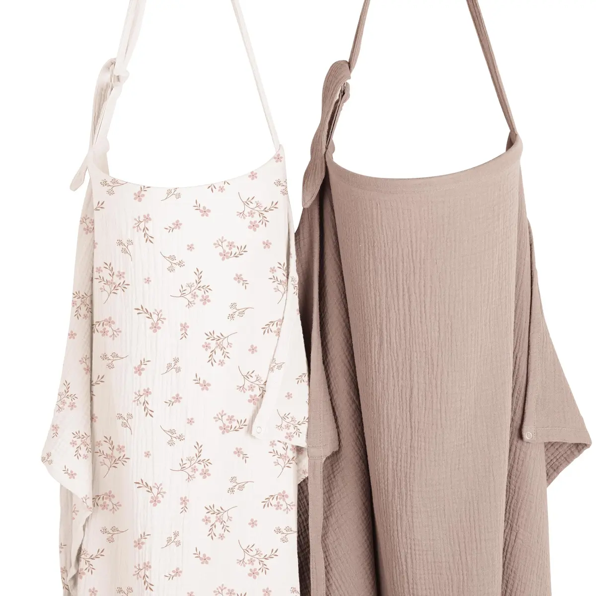 Konssy 2-Pack Muslin Nursing Cover Up with Rigid Hoop | 100% Cotton, Breathable, Adjustable Neck Band - main product image