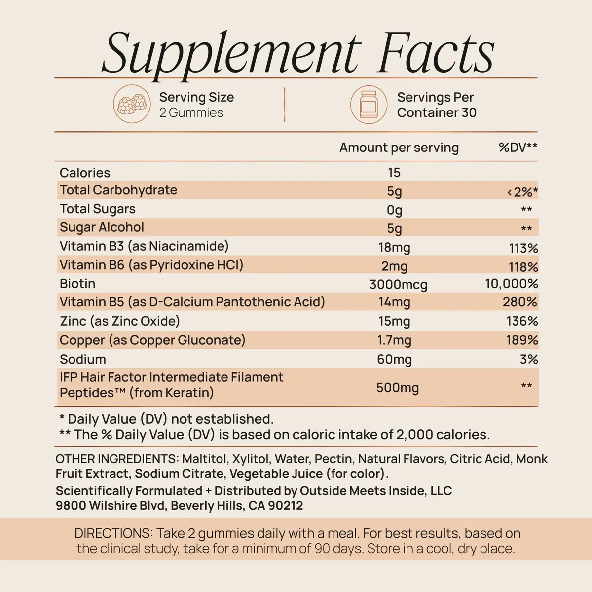 OMI Peptides for Hair Growth Gummies for Women 60 Gummies | Supports Thicker, Fuller Hair - view 8