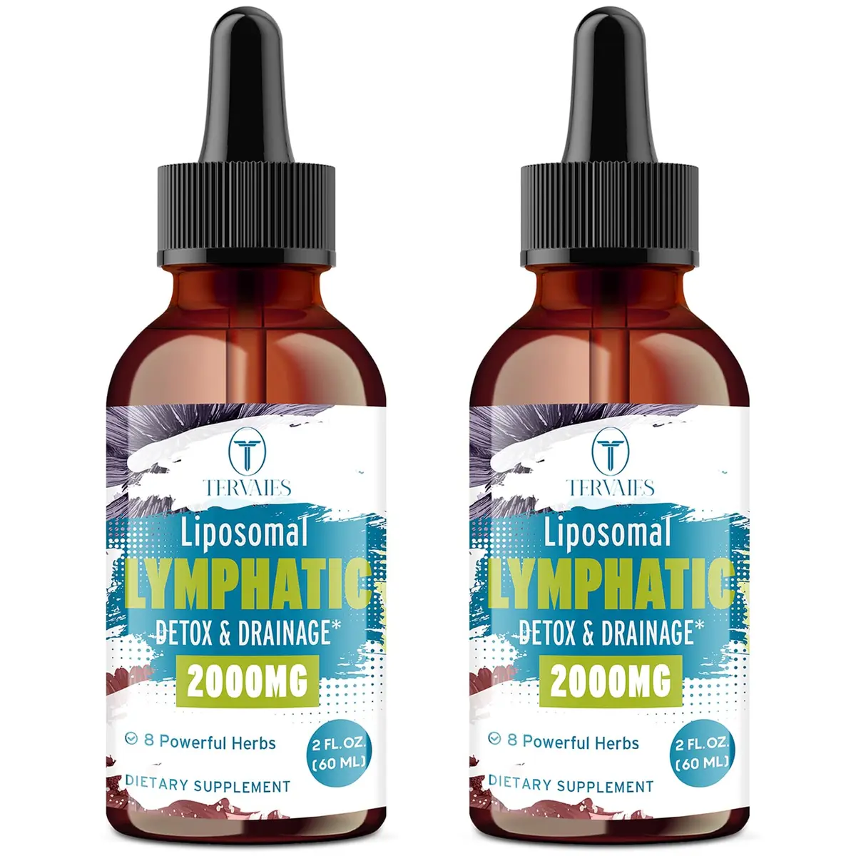 Tervaies Liposomal Lymphatic Detox & Drainage Drops 2000mg Herbal Blend with Elderberry & Echinacea | Supports Lymphatic & Immune Health - main product image