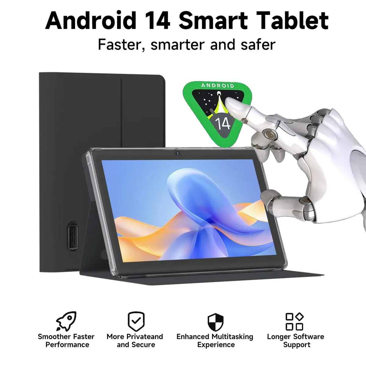 HOTTABLET 7-Inch Android 14 Tablet with Case, 8GB RAM + 32GB ROM, IPS Display, Dual Camera, WiFi 5G - view 5