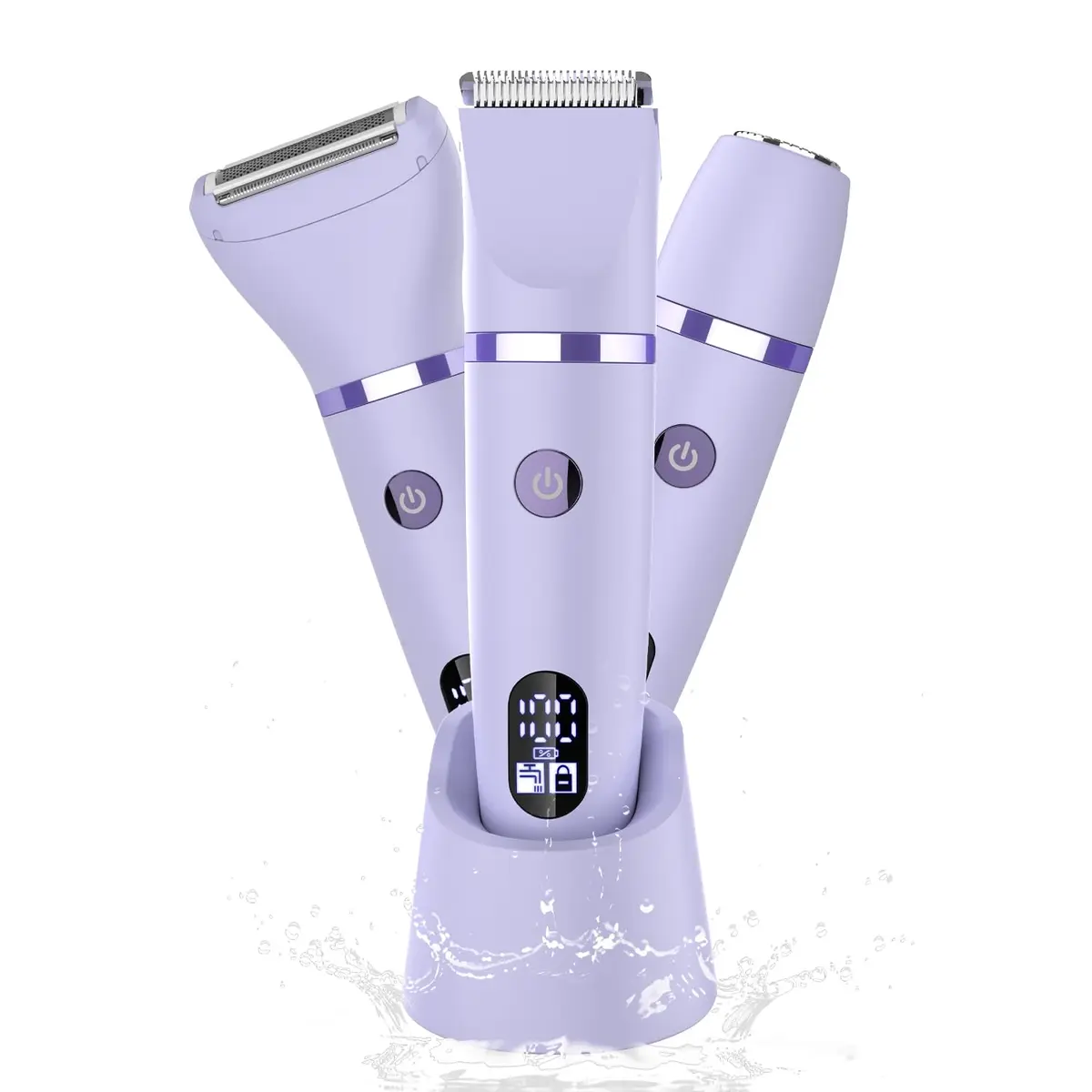 Scttomon 3-in-1 Electric Razor Bikini Trimmer Waterproof Wet & Dry | Painless Personal Groomer for Ladies Face & Body - view 4