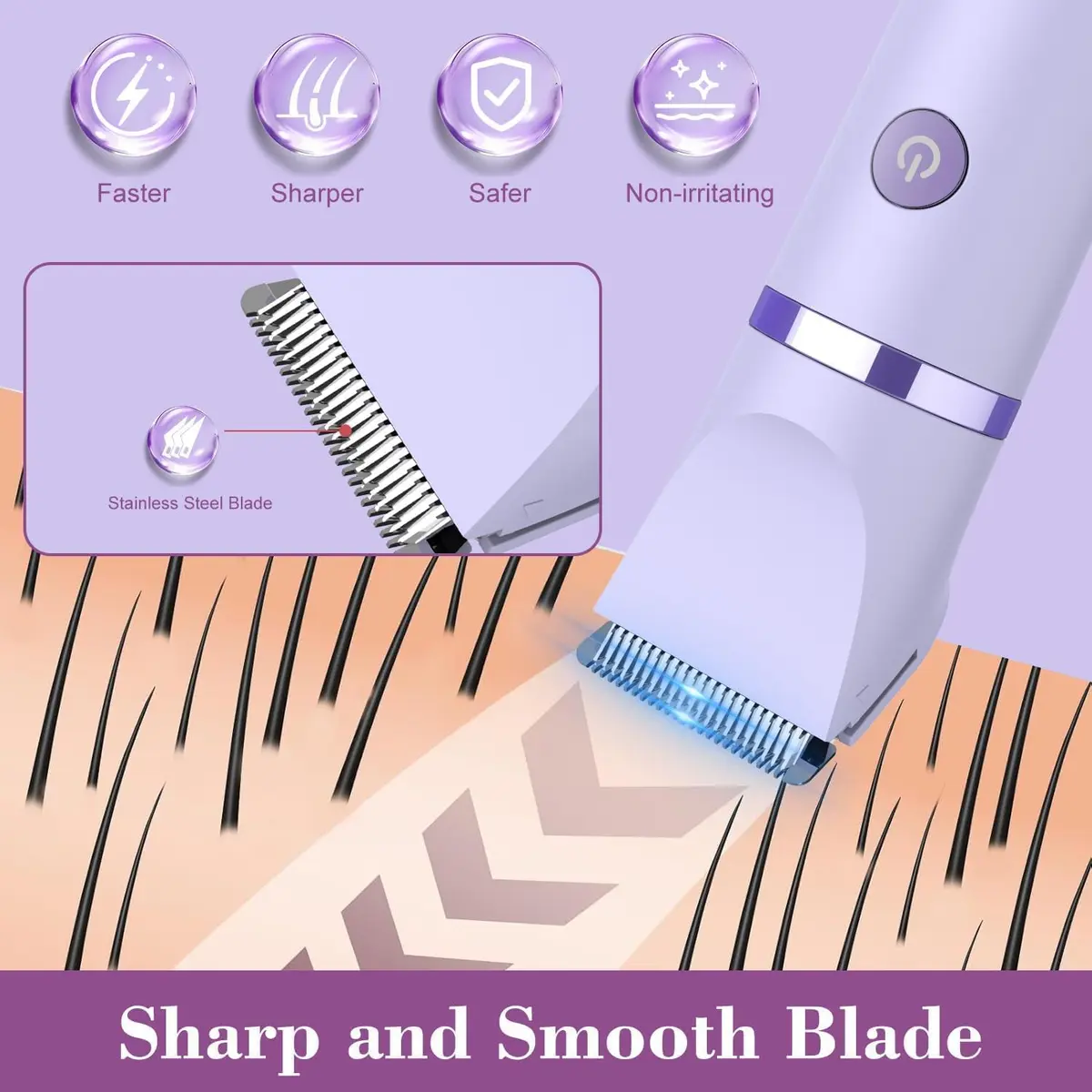 Scttomon 3-in-1 Electric Razor Bikini Trimmer Waterproof Wet & Dry | Painless Personal Groomer for Ladies Face & Body - view 5