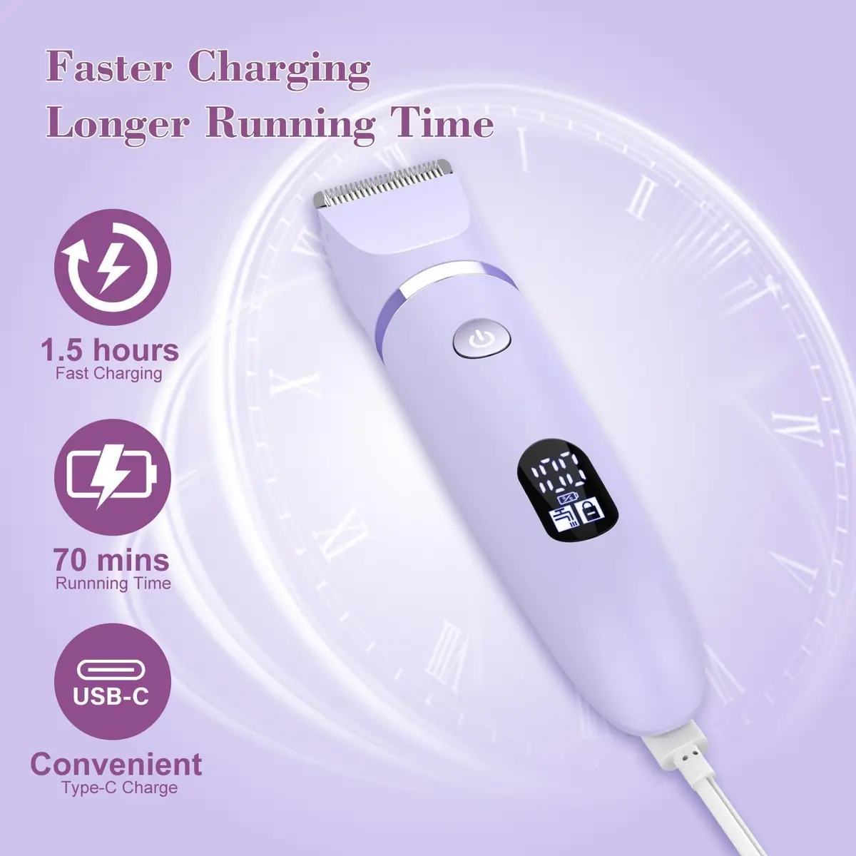 Scttomon 3-in-1 Electric Razor Bikini Trimmer Waterproof Wet & Dry | Painless Personal Groomer for Ladies Face & Body - view 7