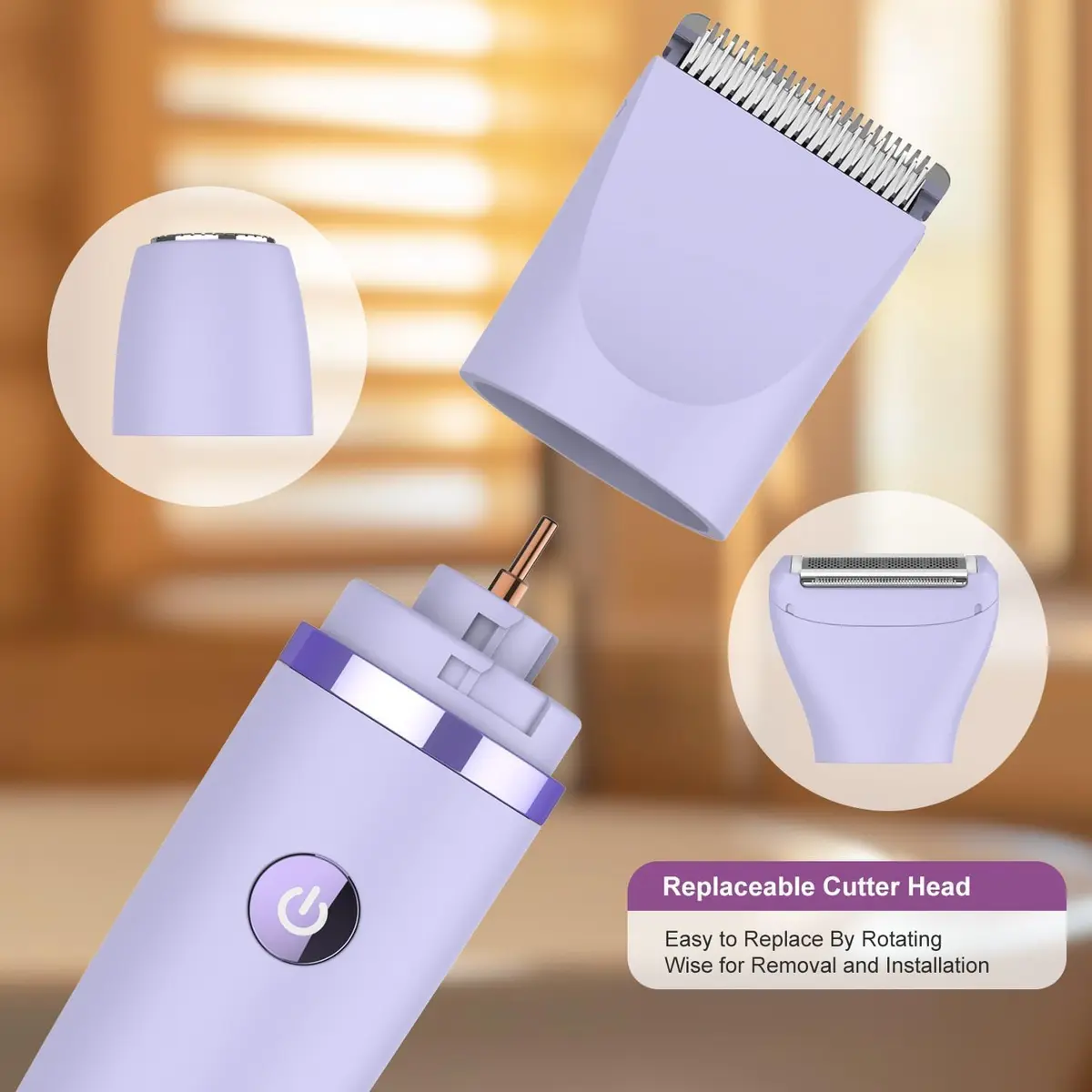 Scttomon 3-in-1 Electric Razor Bikini Trimmer Waterproof Wet & Dry | Painless Personal Groomer for Ladies Face & Body - view 8
