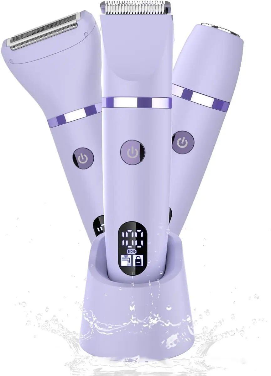 Scttomon 3-in-1 Electric Razor Bikini Trimmer Waterproof Wet & Dry | Painless Personal Groomer for Ladies Face & Body - view 9