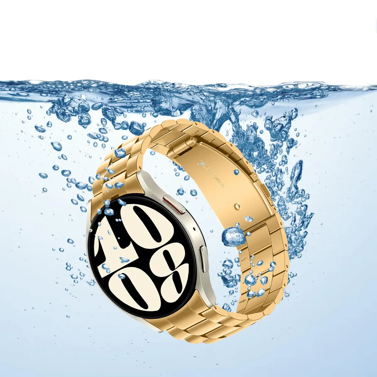 Anlinser Gold Stainless Steel Metal Band for Samsung Galaxy Watch 7/6/5/4 40mm 44mm 47mm 43mm 45mm 46mm | Compatible with 20mm Smartwatches - view 4