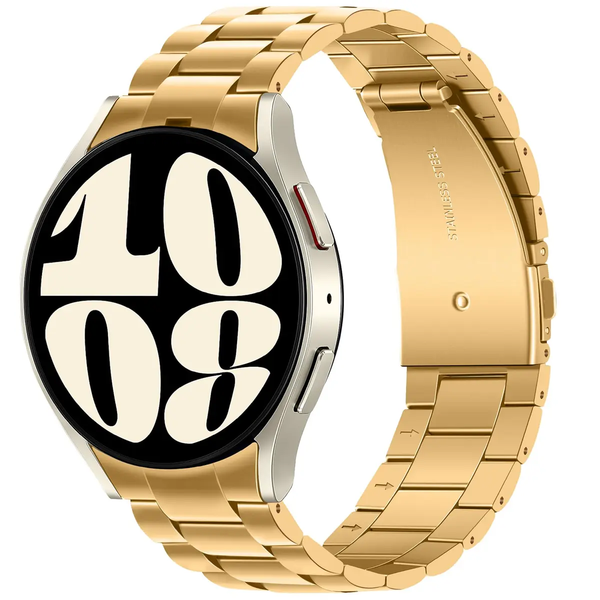 Anlinser Gold Stainless Steel Metal Band for Samsung Galaxy Watch 7/6/5/4 40mm 44mm 47mm 43mm 45mm 46mm | Compatible with 20mm Smartwatches - main product image