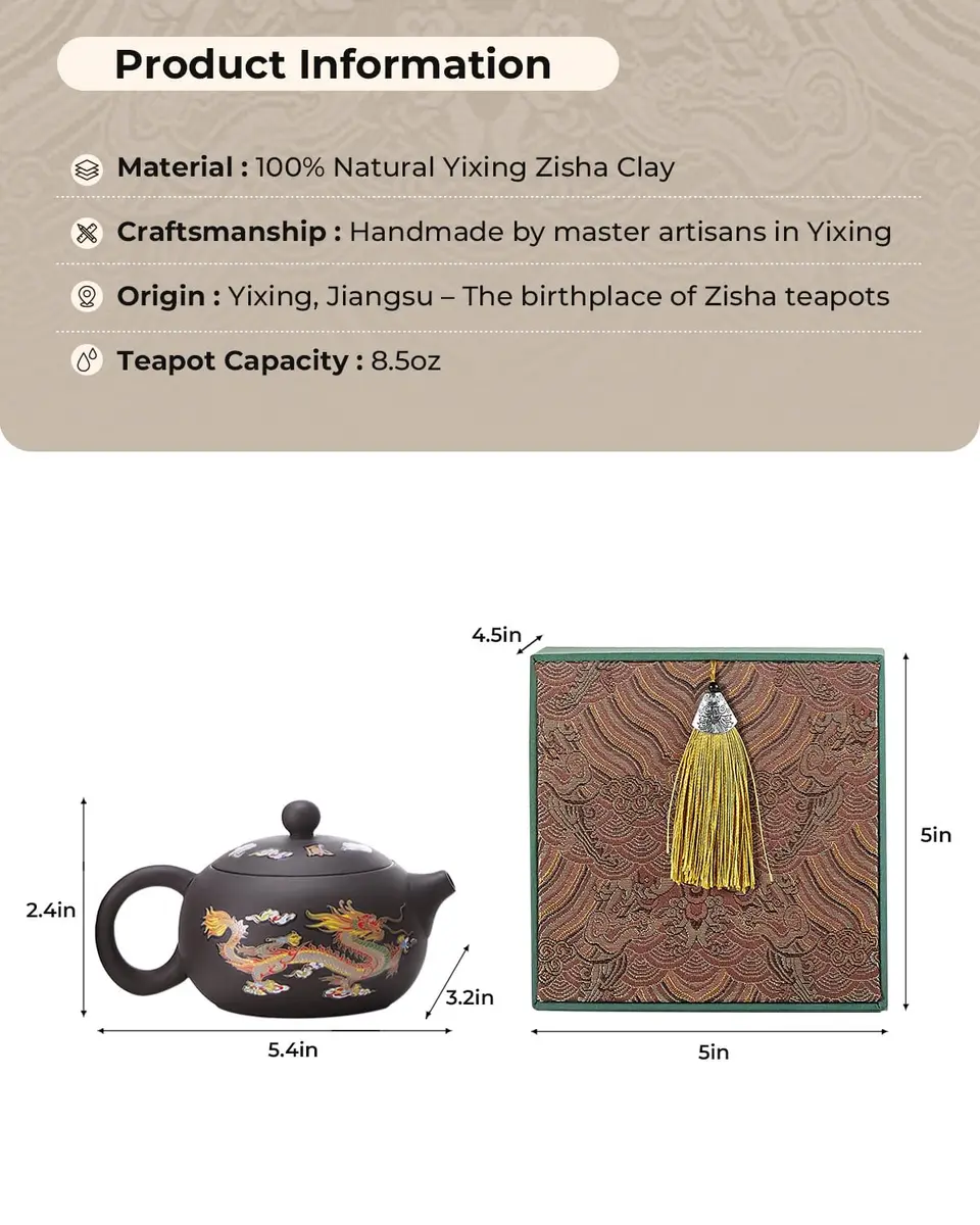 TEAVOR Handmade Color-Changing Yixing Clay Teapot 8.5oz | Enchanted Purple Clay Chinese Tea Kettle - view 5