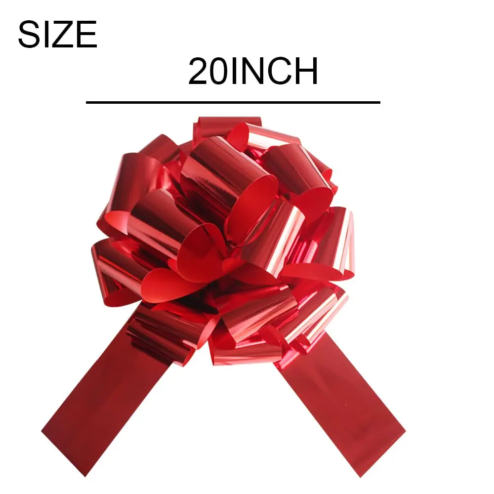 HQJAXJ 20 Inch Big Red Bow for Car | Waterproof, Large Gift Wrap Bow for Celebrations - view 5