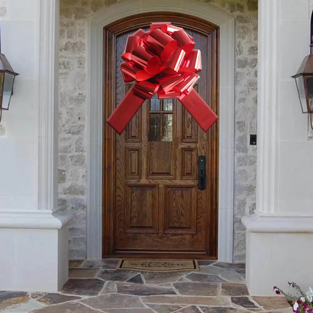HQJAXJ 20 Inch Big Red Bow for Car | Waterproof, Large Gift Wrap Bow for Celebrations - view 4