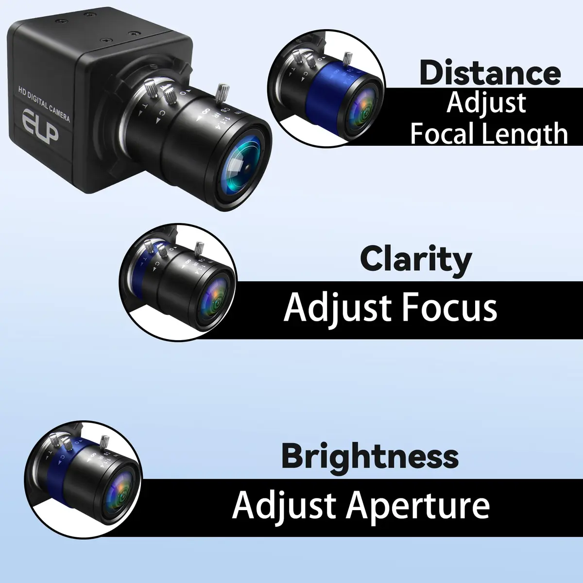 MMlove 1080P FHD USB Camera 4X Optical Zoom Manual Focus Low Light Plug & Play - view 5