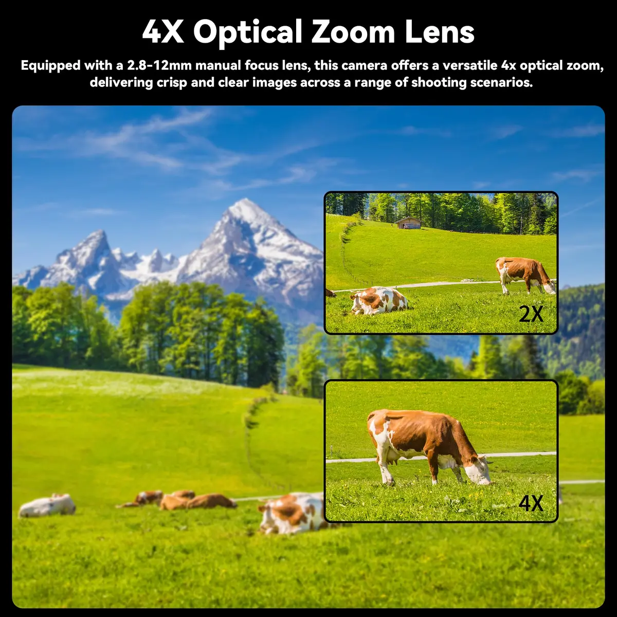 MMlove 1080P FHD USB Camera 4X Optical Zoom Manual Focus Low Light Plug & Play - view 3