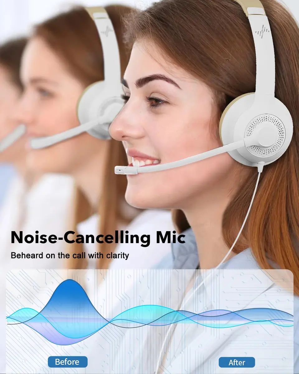 JIAMQISHI USB Headset with Microphone for PC | Noise Cancelling Mic & All-Day Comfort - view 2