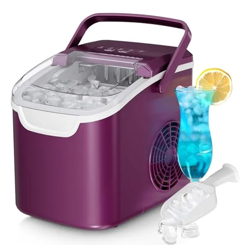 Antarctic Star Countertop Ice Maker Machine, 26lb/Day Bullet Ice with 2 Sizes, Purple | Quiet & Energy Efficient Ice Maker - main product image