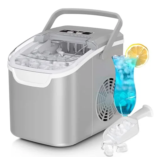 Antarctic Star Grey 26lb Ice Maker Countertop, Energy Saving, Quiet Operation | Fast Ice Making for Home & Travel - main product image
