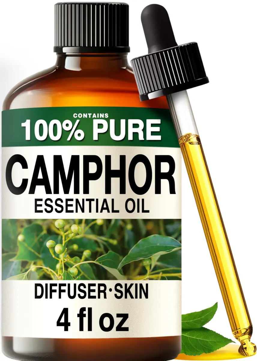 KUKKA Camphor Essential Oil 118ml (4 Fl Oz) | Pure, Undiluted, Cooling Scent for Skin, Diffuser, Muscle Relief - main product image