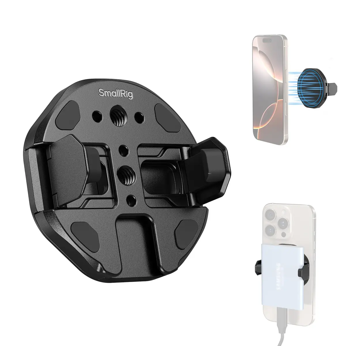 SMALLRIG SSD Magnetic Mount Bracket for MagSafe - 5157 | 45-70mm Clamp, 1/4"-20 Threads & Cold Shoe, Holds for Samsung T3/T5/SanDisk SSD, MagSafe - main product image
