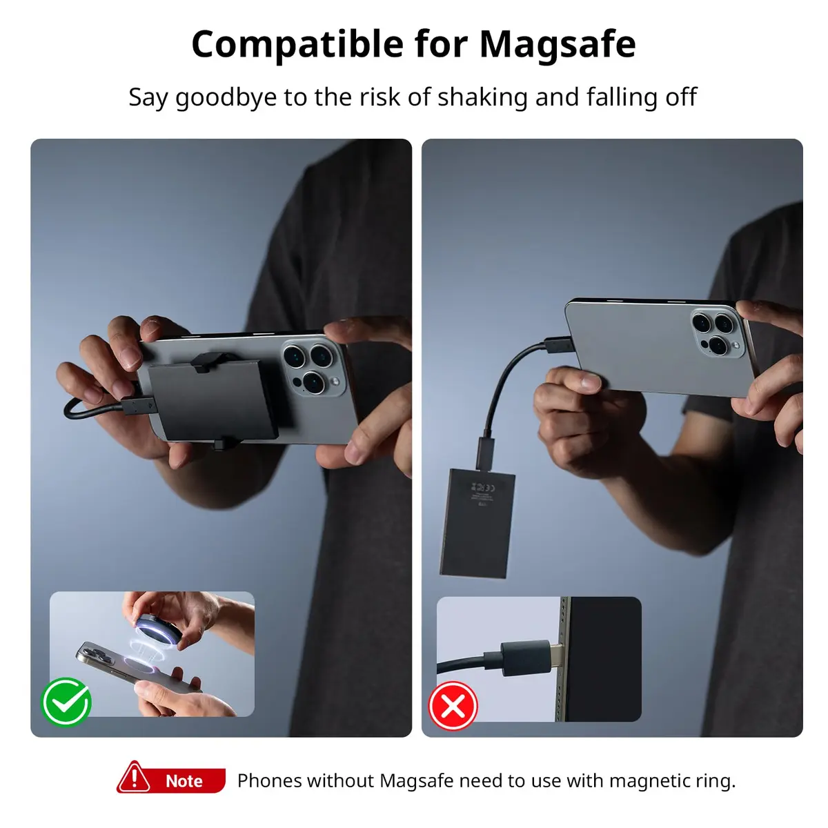 SMALLRIG SSD Magnetic Mount Bracket for MagSafe - 5157 | 45-70mm Clamp, 1/4"-20 Threads & Cold Shoe, Holds for Samsung T3/T5/SanDisk SSD, MagSafe - view 2