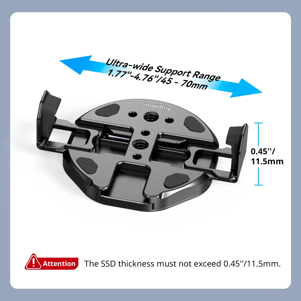 SMALLRIG SSD Magnetic Mount Bracket for MagSafe - 5157 | 45-70mm Clamp, 1/4"-20 Threads & Cold Shoe, Holds for Samsung T3/T5/SanDisk SSD, MagSafe - view 3