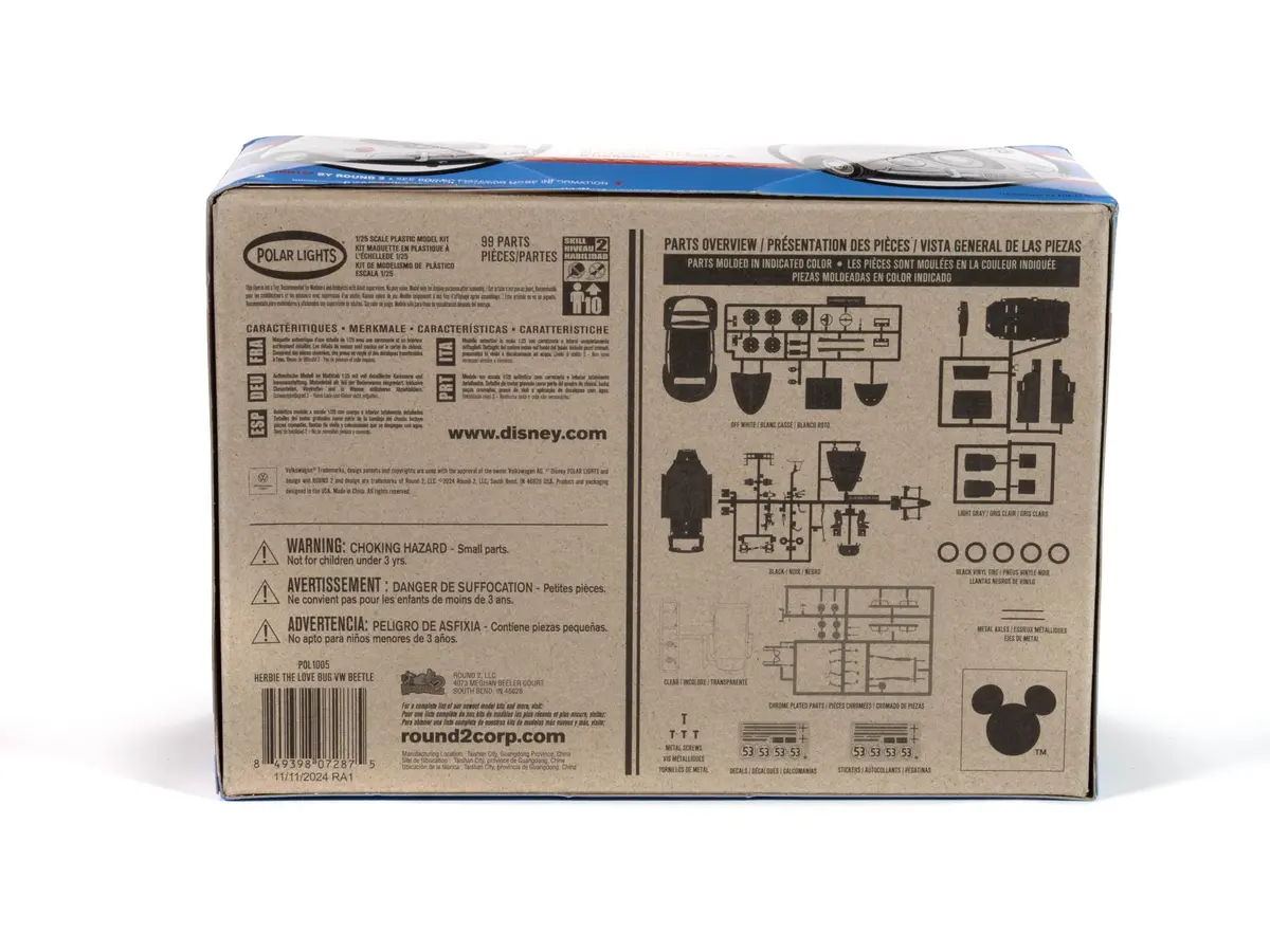 Polar Lights Herbie Volks Beetle Model Kit 1:25 Scale | SNAP Assembly, No Glue or Paint Needed - view 5