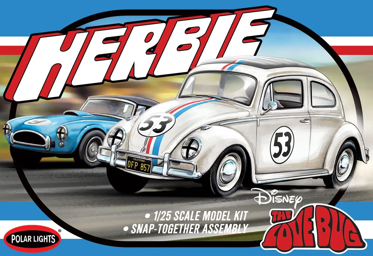 Polar Lights Herbie Volks Beetle Model Kit 1:25 Scale | SNAP Assembly, No Glue or Paint Needed - view 6