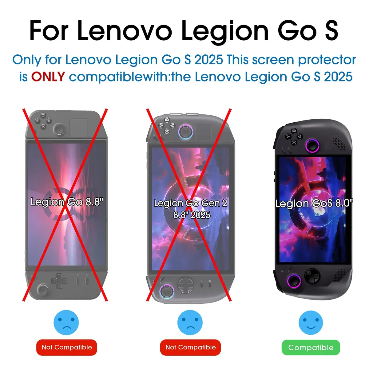 amFilm Tempered Glass Screen Protector for Lenovo Legion Go S 8.0'' | 2 Pack Ultra HD 9H Hardness - view 2