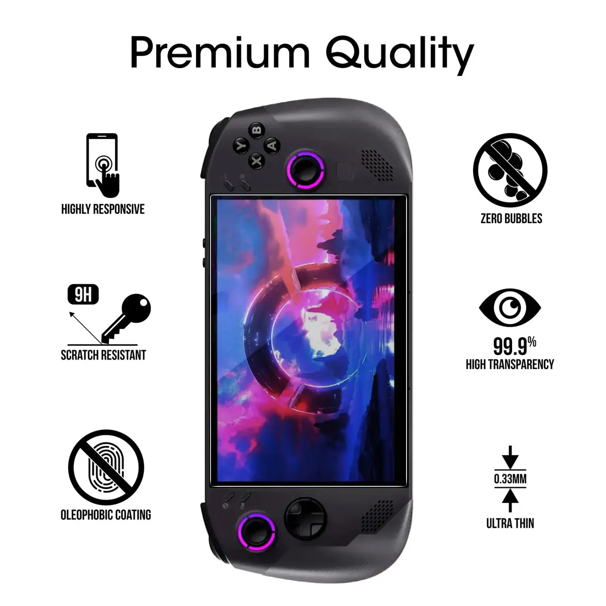 amFilm Tempered Glass Screen Protector for Lenovo Legion Go S 8.0'' | 2 Pack Ultra HD 9H Hardness - view 4
