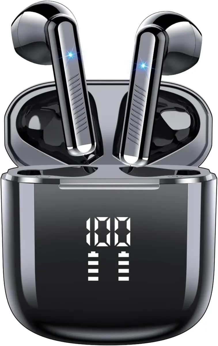OYIB Bluetooth 5.3 Wireless Earbuds with ENC Mic, 25H Playtime, IPX7 Waterproof, Gray Black | Clear Calls & Fast Pairing - main product image