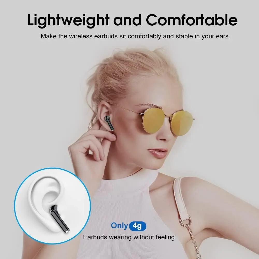 OYIB Bluetooth 5.3 Wireless Earbuds with ENC Mic, 25H Playtime, IPX7 Waterproof, Gray Black | Clear Calls & Fast Pairing - view 5