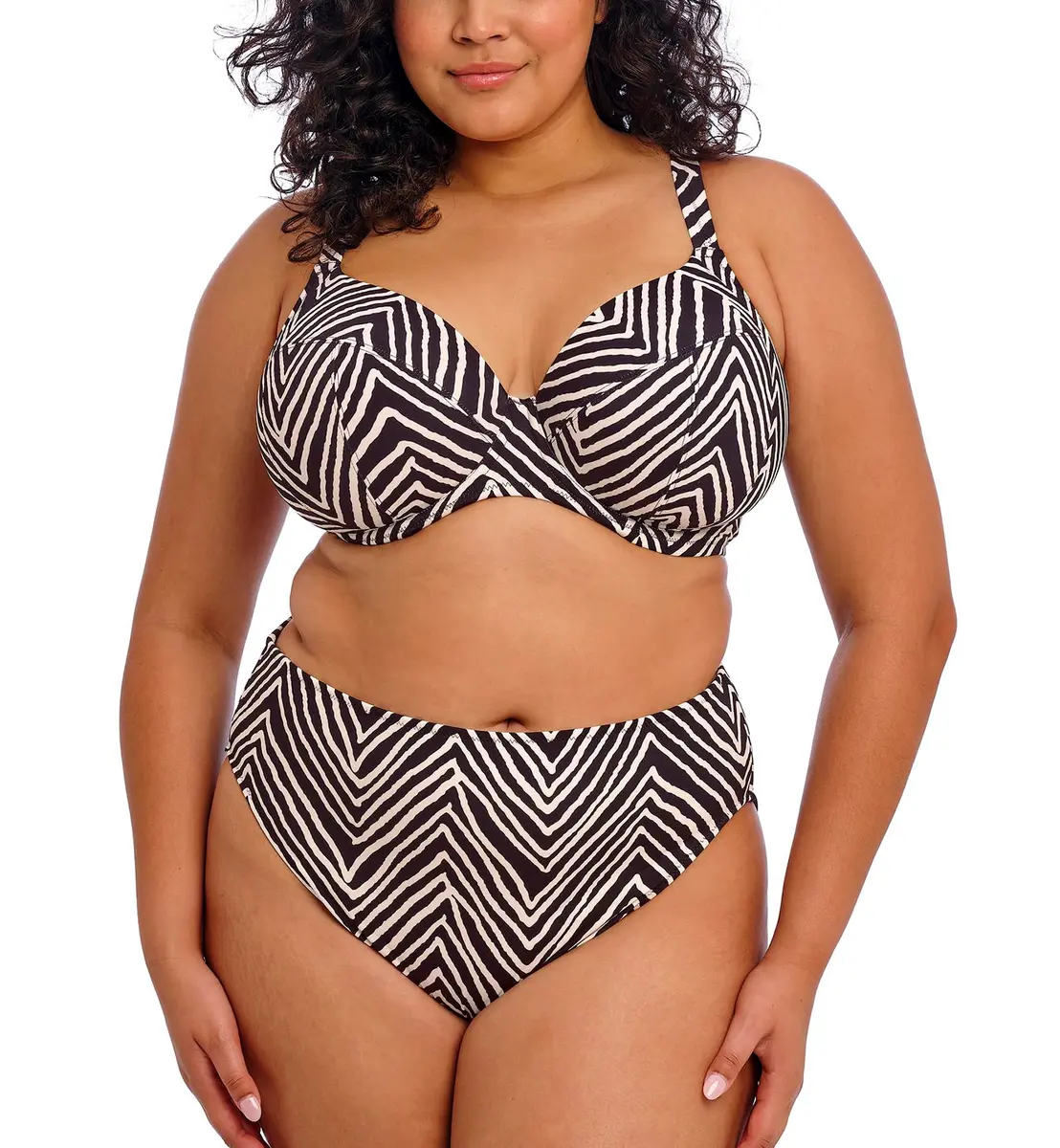 Elomi Fiji Falls Mid Rise Bikini Brief Black Size 12 | Flattering Waist & Vibrant Style - view 5
