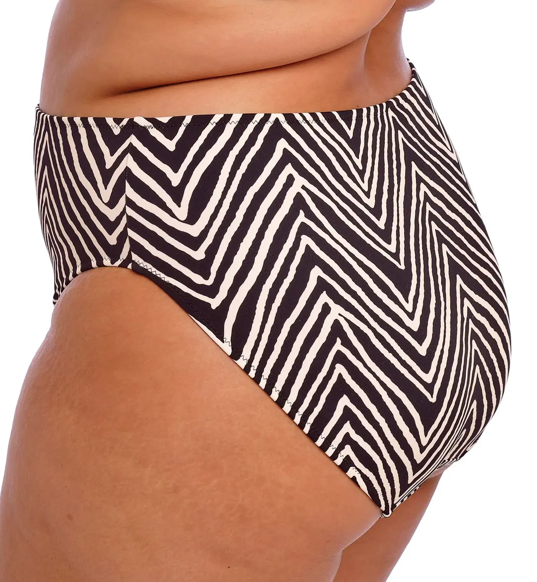 Elomi Fiji Falls Mid Rise Bikini Brief Black Size 12 | Flattering Waist & Vibrant Style - view 3