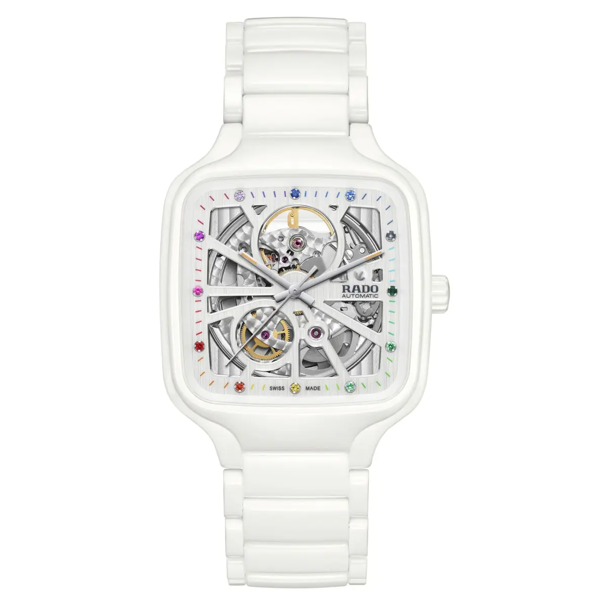 Rado True Square Automatic Swiss Watch 38mm | Unisex Ceramic Dial & Bracelet - main product image