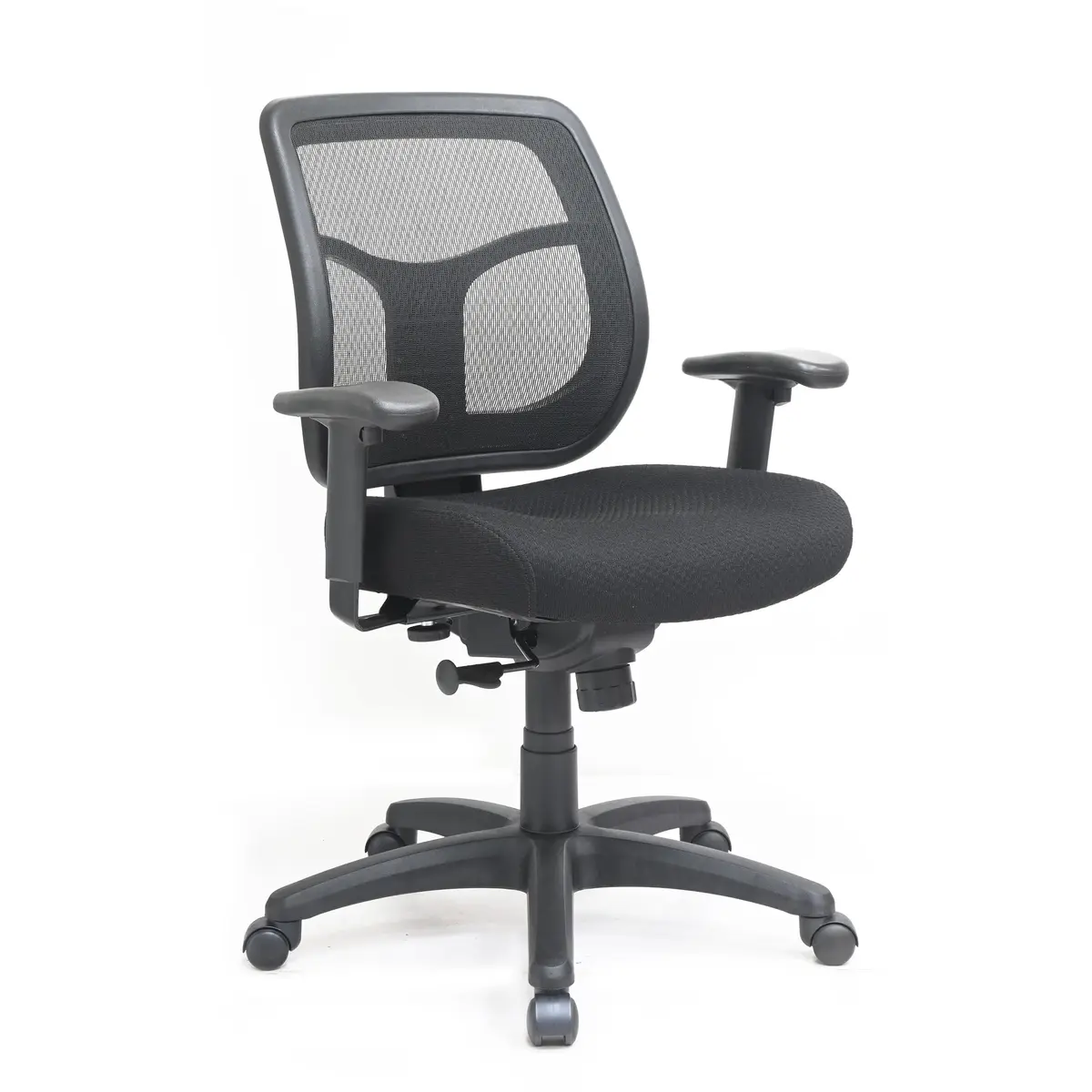Eurotech Seating Apollo Mid-Back Swivel Office Chair, Black | Ergonomic Support & Breathable Mesh - main product image