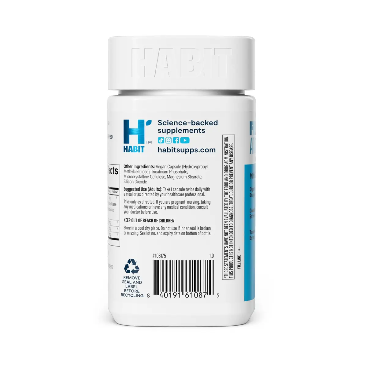 Health By Habit Habit Brain Focus Supplement, 60 Capsules | Supports Brain & Mental Clarity - view 4