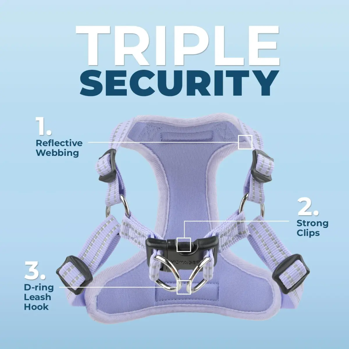 Voyager Step-in Flex Adjustable Dog Harness - Lavender, Small | Breathable Air Mesh, 3M Reflective, No-Pull Design - view 5