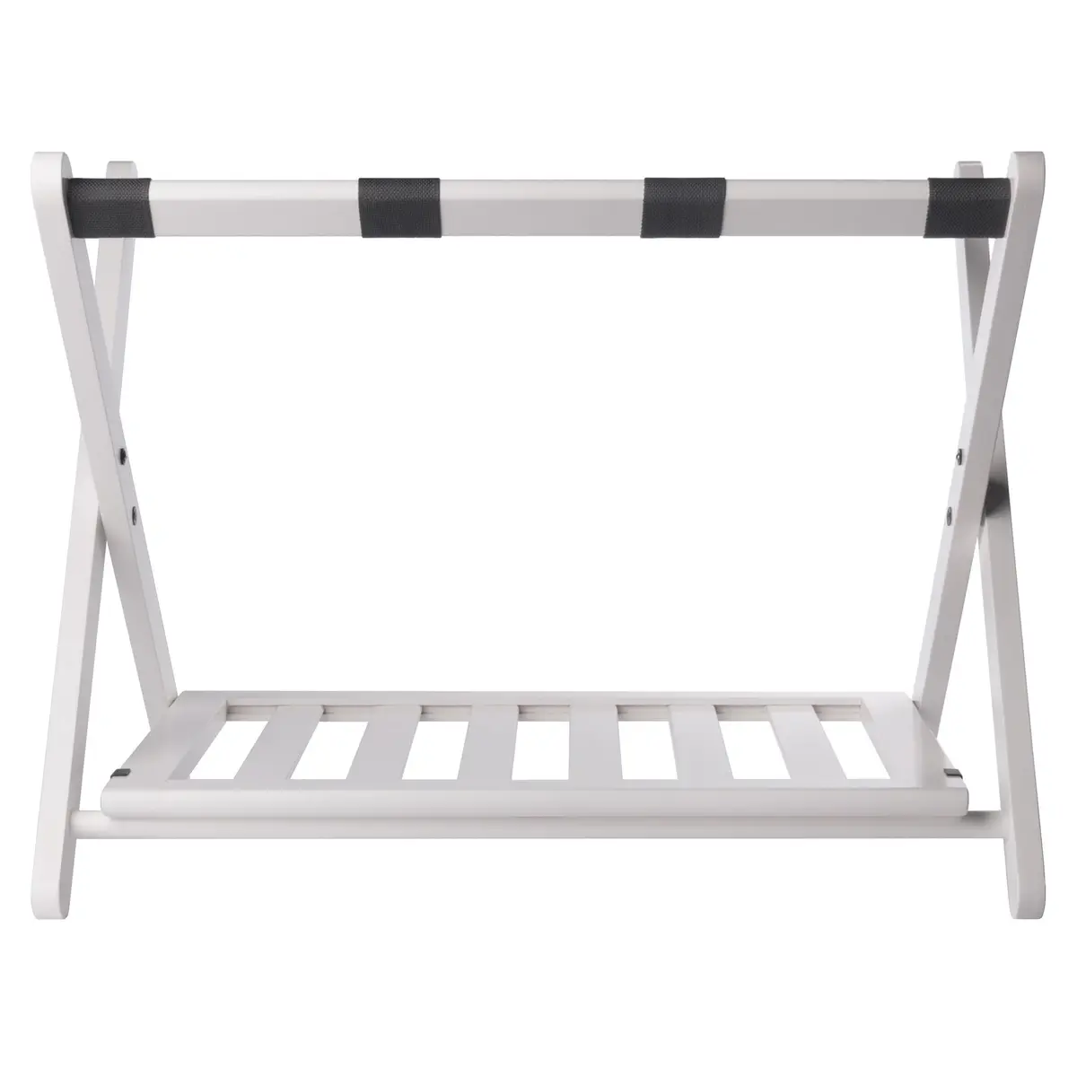 Winsome Reese Luggage Rack with Shelf | Foldable Solid Wood Guest Room Organizer - view 4