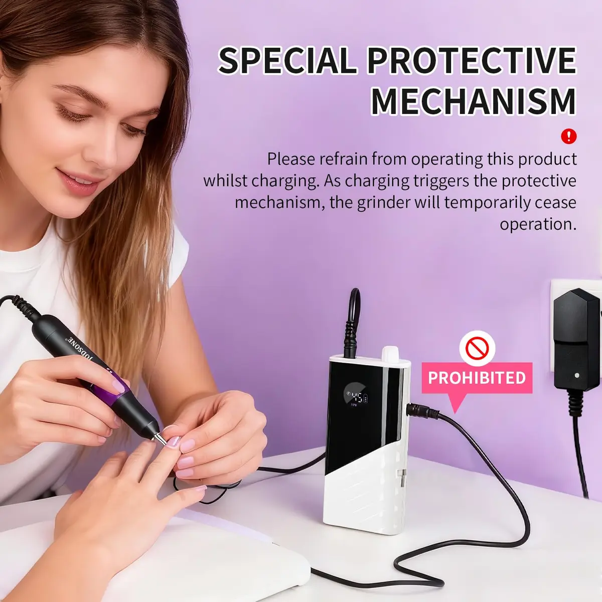 JODSONE Rechargeable Nail Drill 45000 RPM | Low Noise Portable for Home & Salon - view 2