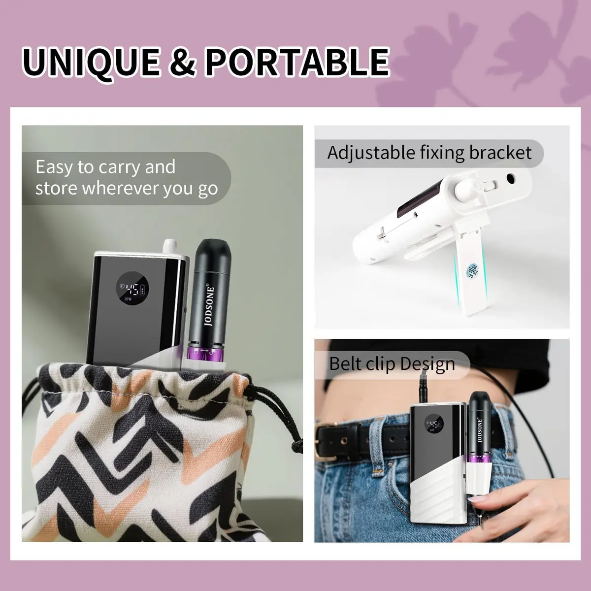 JODSONE Rechargeable Nail Drill 45000 RPM | Low Noise Portable for Home & Salon - view 3