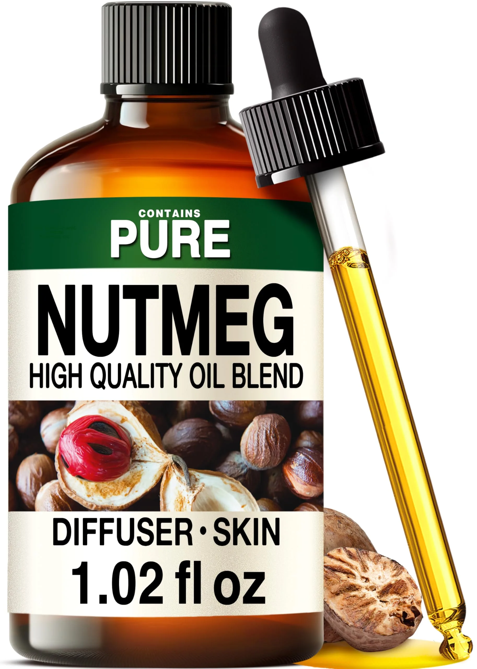 KUKKA Nutmeg Essential Oil 1 Fl Oz | Pure Aromatherapy & Soap Making Scent - main product image