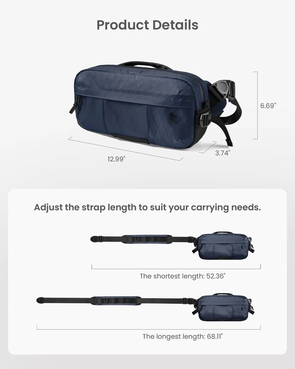 tomtoc 5.5L X-Pac Sling Crossbody Bag for Nintendo Switch 2/ROG Xbox Ally X | Waterproof Urban Travel Companion - view 9