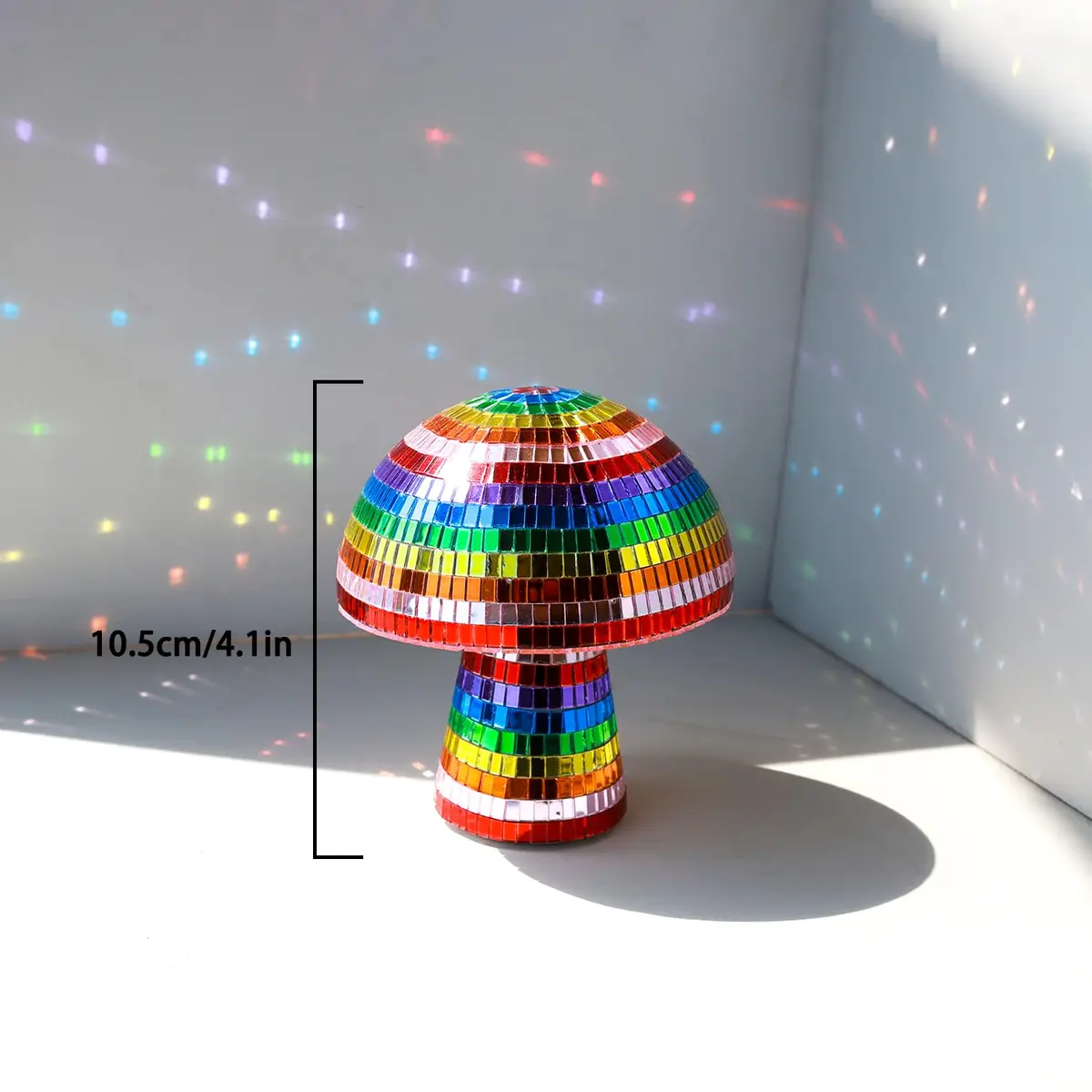 TUCAI Creative Disco Mushroom Ornament for Party, Table Decor Mirror Retro Handmade Disco Ball Mushroom Shape Home Art Decorations | Unique Rainbow Home Decor - view 2