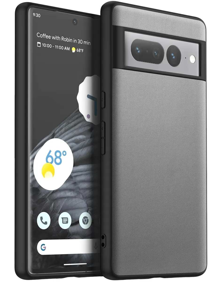 X-level Silicone Case for Google Pixel 7 Pro | Shockproof, Non-Slip, Gray | Supports Wireless Charging - main product image