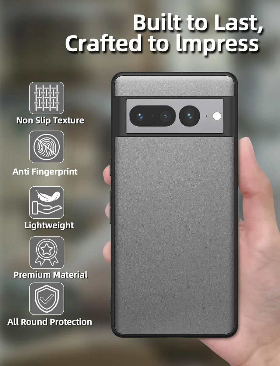 X-level Silicone Case for Google Pixel 7 Pro | Shockproof, Non-Slip, Gray | Supports Wireless Charging - view 5