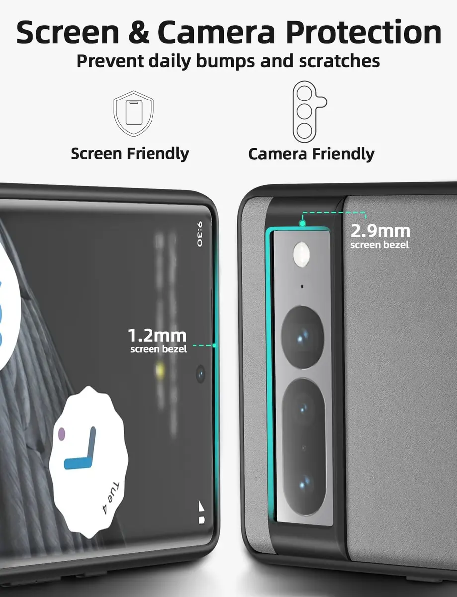 X-level Silicone Case for Google Pixel 7 Pro | Shockproof, Non-Slip, Gray | Supports Wireless Charging - view 6