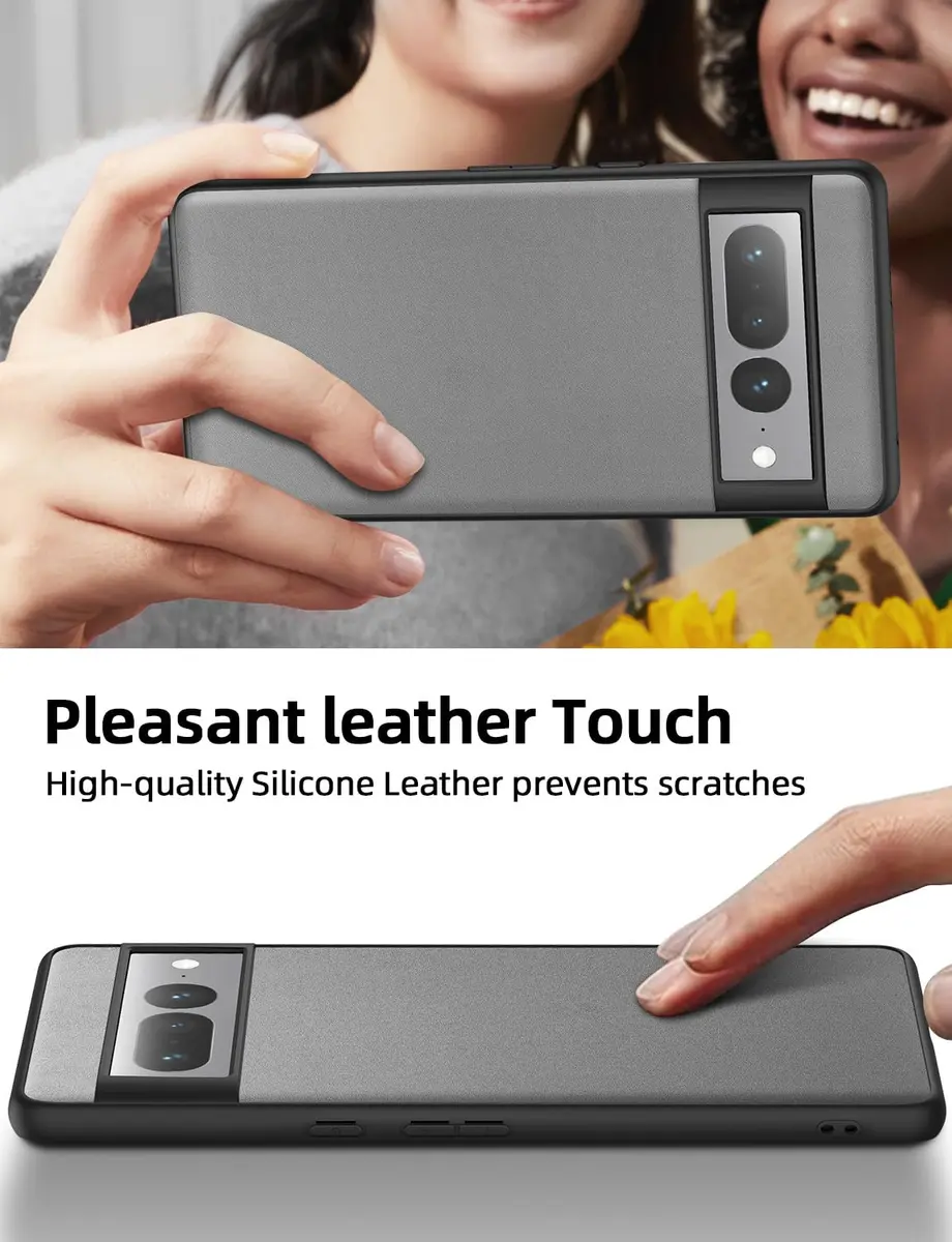 X-level Silicone Case for Google Pixel 7 Pro | Shockproof, Non-Slip, Gray | Supports Wireless Charging - view 3