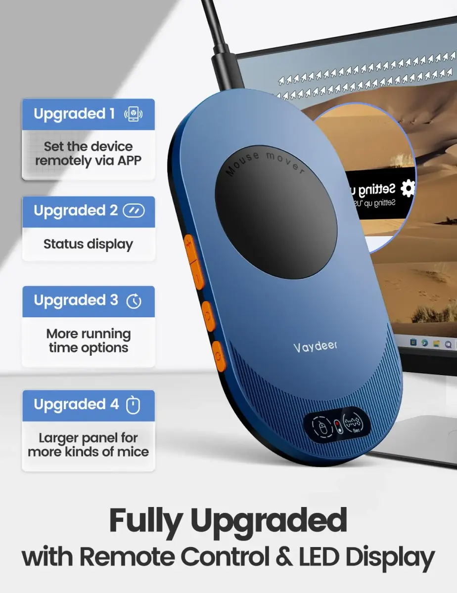 Vaydeer Air 3 Dark Green Mouse Jiggler with App & Button Control | Keeps PC Active - view 3