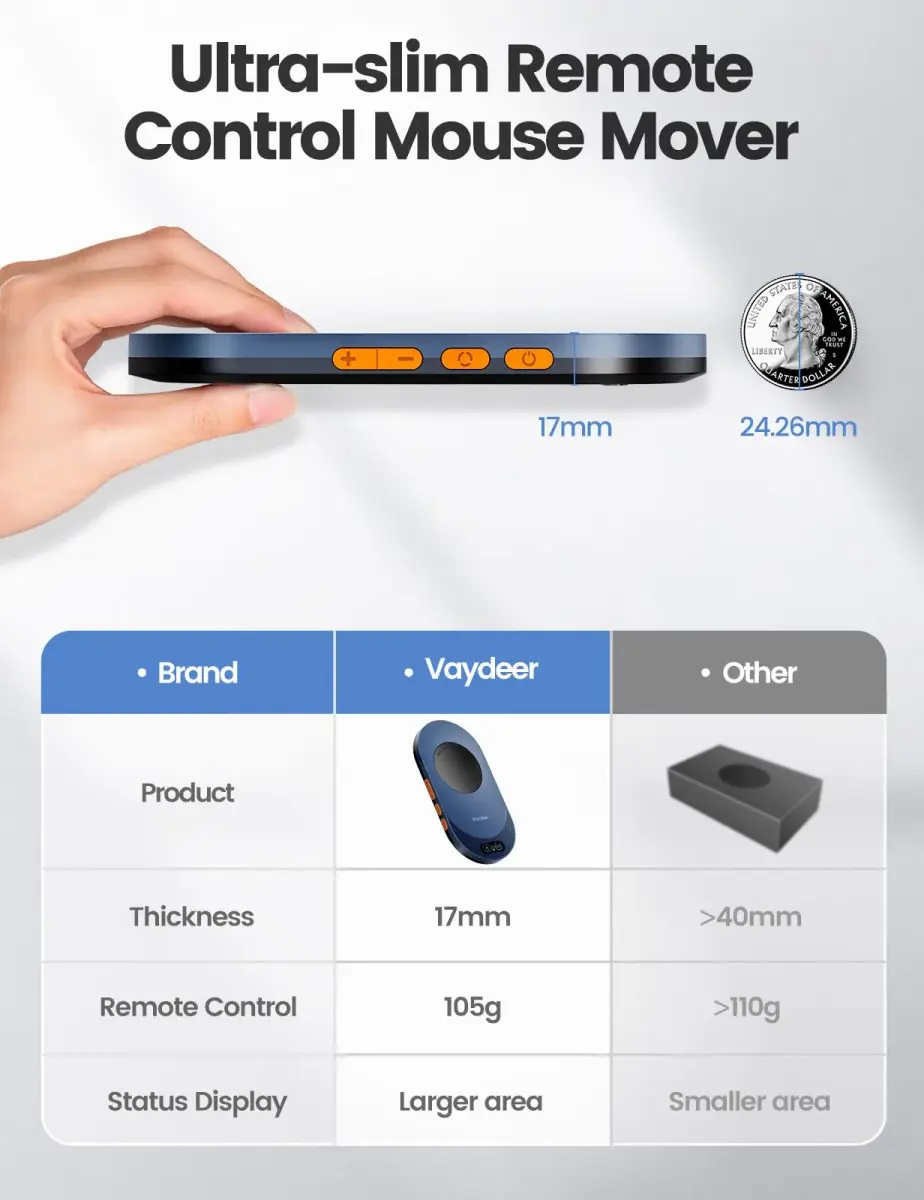 Vaydeer Air 3 Ultra Mouse Mover with App, Dark Purple | Keeps PC Active - view 6